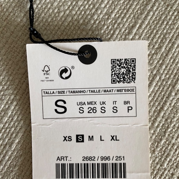 ZARA MIDI ASYMMETRIC TOP WITH KNOT V-NECK SMALL - Picture 6 of 6